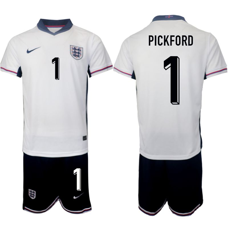 Men 2024-2025 Season England home white #1 Soccer Jersey->customized soccer jersey->Custom Jersey